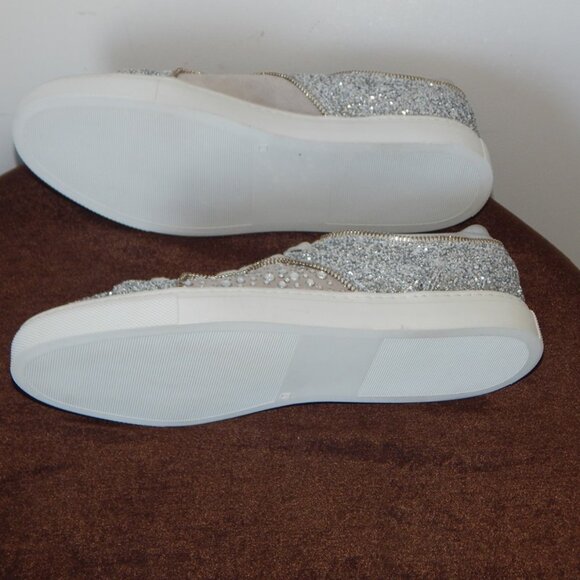 Alessandro Dell’ Acqua Leather Lace-up Glitter Rhinestone Sneaker Shoe US 9B NIB - Picture 11 of 11